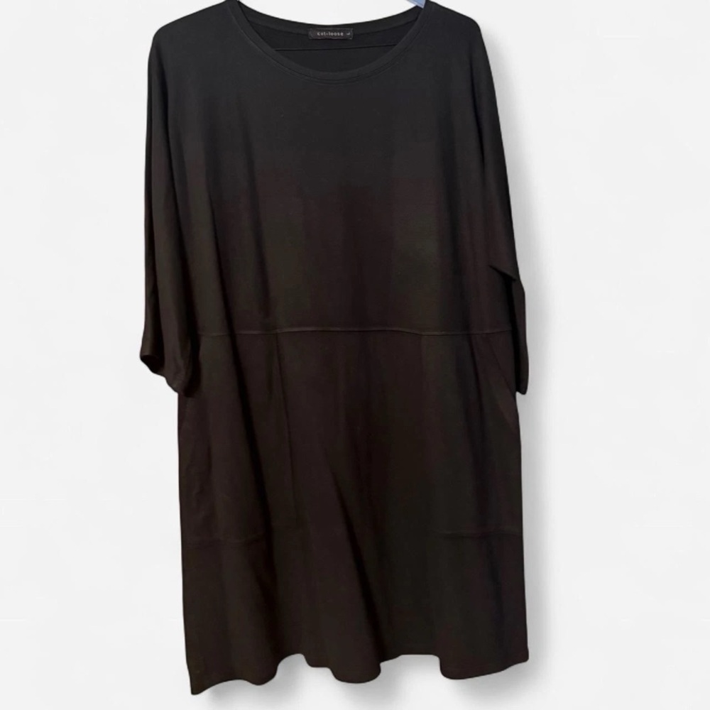 Cut loose mini dress black large